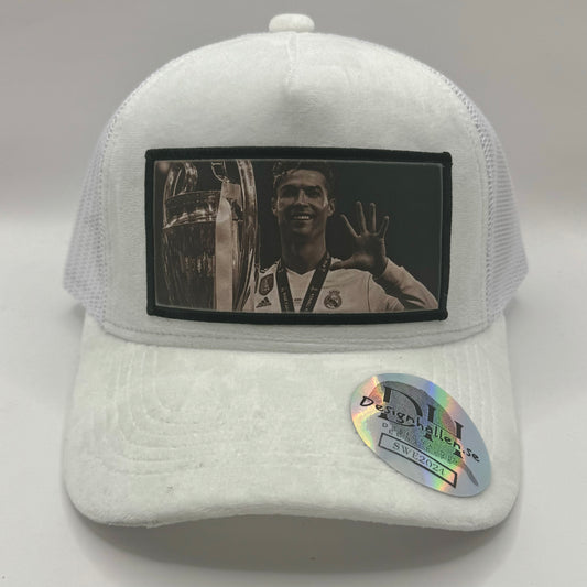 Ronaldo velvet keps - vit