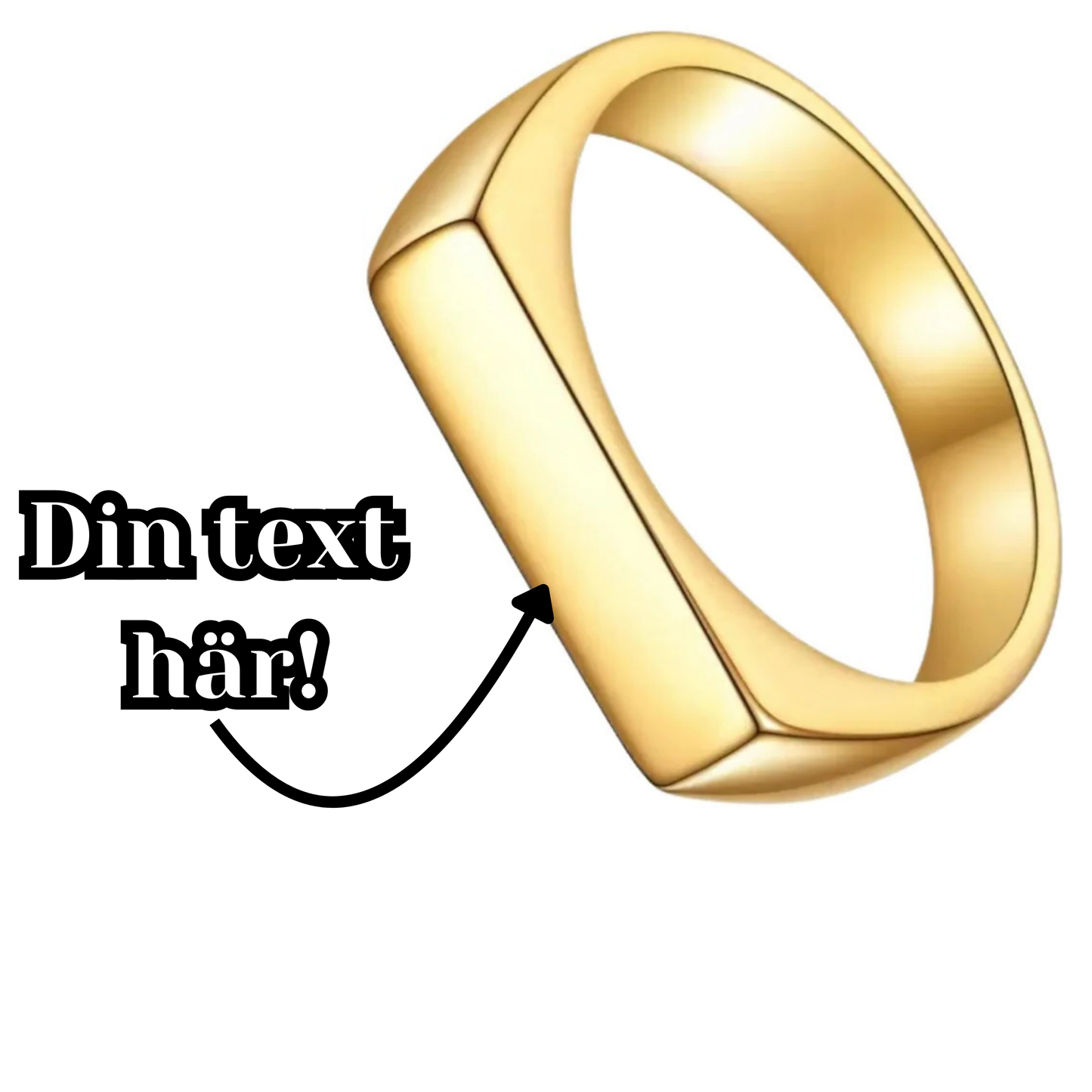 Gravieren Sie Text auf dem Ring – 18 Karat vergoldet